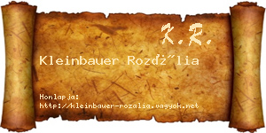 Kleinbauer Rozália névjegykártya