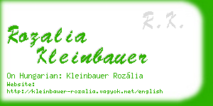 rozalia kleinbauer business card